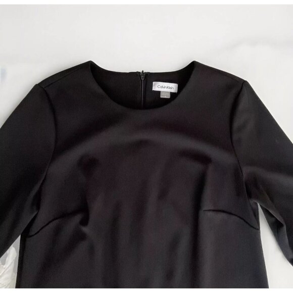 Calvin Klein Black 3/4 Sleeve Dress With Multi-Colored Embellishments size 8 new - Picture 4 of 11